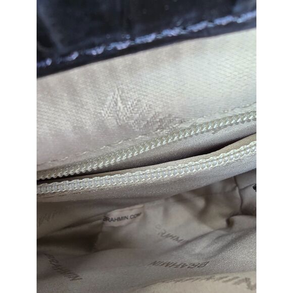 Brahmin Charcoal Magnetic Flap Small Crossbody Purse Bag Croc Embossed Leather - Picture 8 of 13